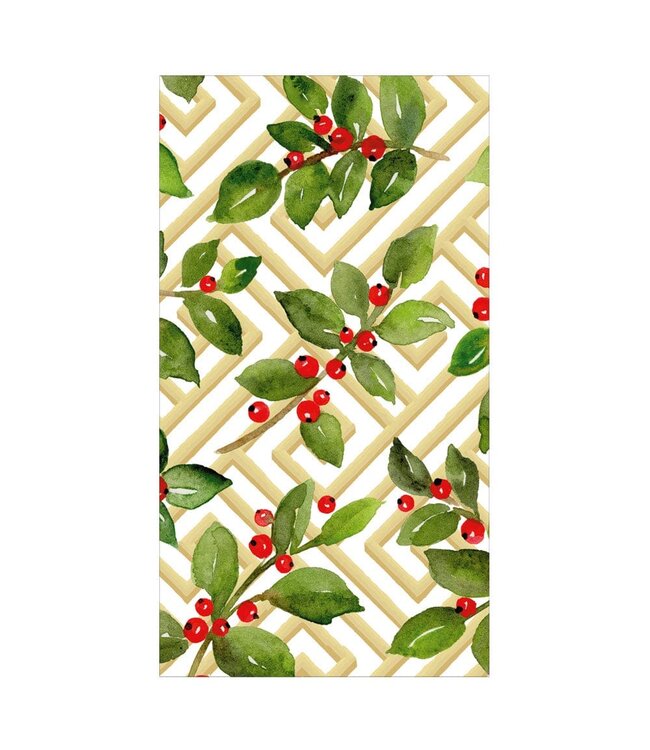 CASPARI HOLLY AND FRETWORK WHITE - GUEST TOWEL