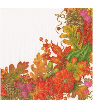 CASPARI HARVEST GARLAND WHITE - NAPKIN DINNER