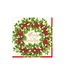 CASPARI HOLLY AND BERRY WREATH MERRY CMAS - NAPKIN COCKTAIL