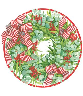 CASPARI RIBBON STRIPE WREATH - PLACEMAT DIE CUT-SINGLE