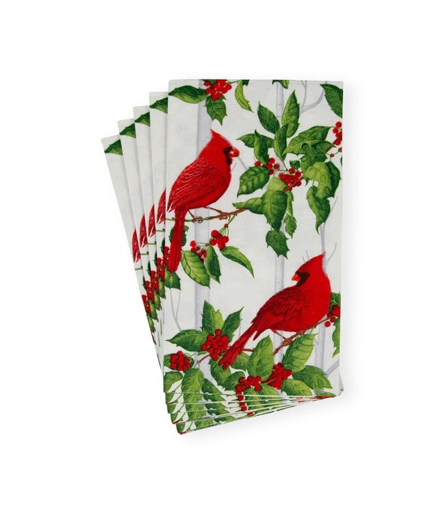 CASPARI HOLLY AND SONGBIRDS WHITE/SILVER - GUEST TOWEL