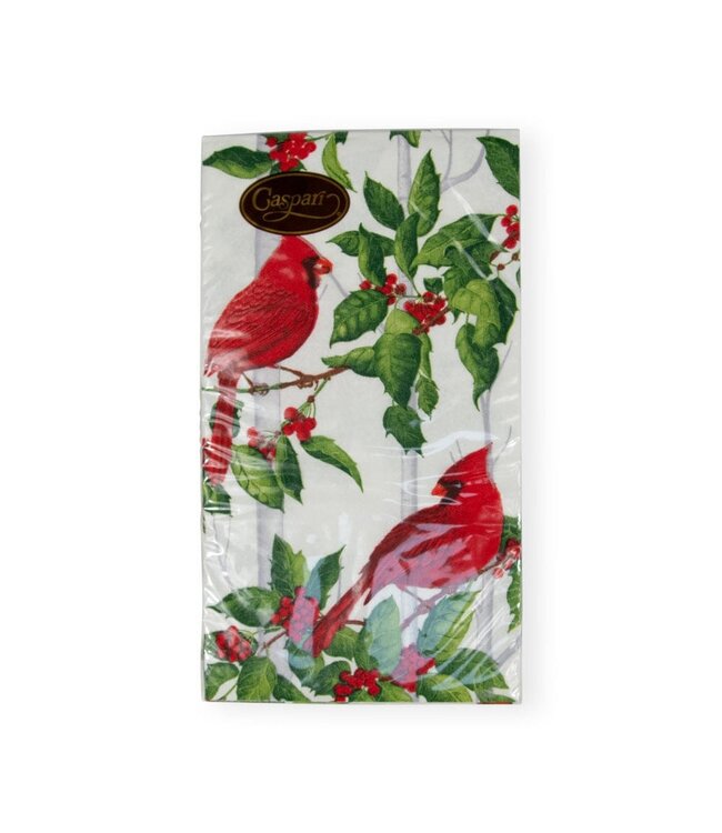 CASPARI HOLLY AND SONGBIRDS WHITE/SILVER - GUEST TOWEL