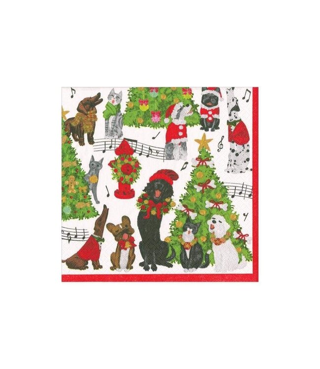 CASPARI CAROLING PETS - NAPKIN COCKTAIL
