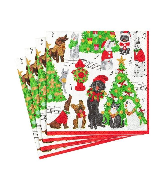 CASPARI CAROLING PETS - NAPKIN COCKTAIL