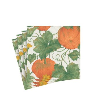 CASPARI HEIRLOOM PUMPKINS IVORY/ORANGE - NAPKIN COCKTAIL