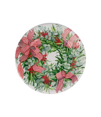 CASPARI RIBBON STRIPE WREATH - DINNER PLATES