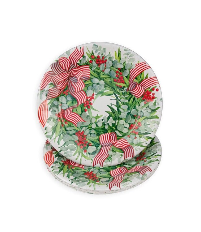 CASPARI RIBBON STRIPE WREATH - DINNER PLATES