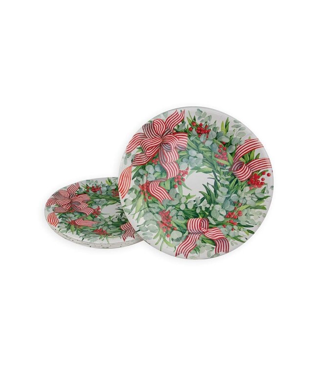 CASPARI RIBBON STRIPE WREATH - DINNER PLATES