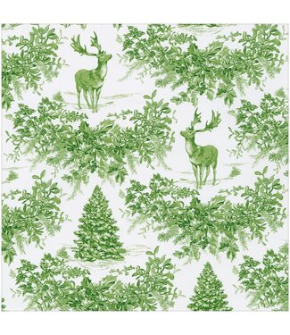 CASPARI CHRISTMAS TOILE GREEN - ROLL WRAP 30 INCH X 8FT-2 INCH CORE