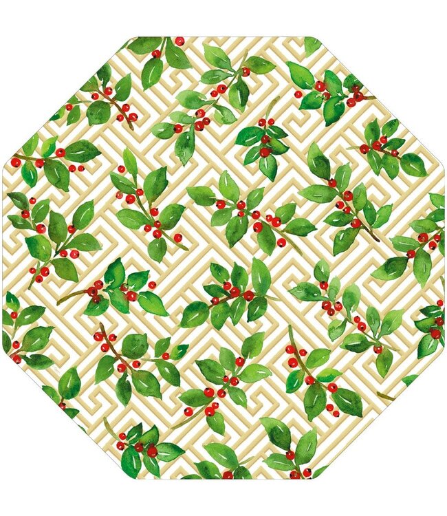 CASPARI HOLLY AND FRETWORK - PLACEMAT DIE CUT-SINGLE