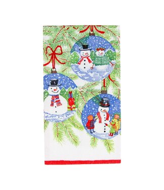 CASPARI SNOWMAN ORNAMENTS - GUEST TOWEL