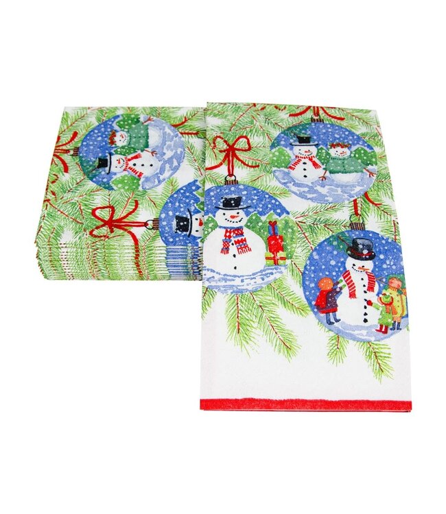 CASPARI SNOWMAN ORNAMENTS - GUEST TOWEL
