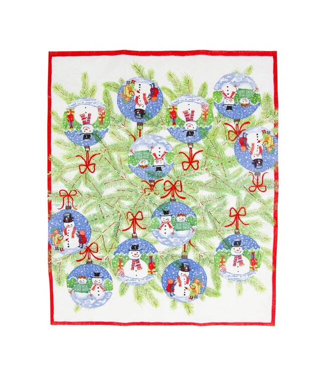 CASPARI SNOWMAN ORNAMENTS - GUEST TOWEL