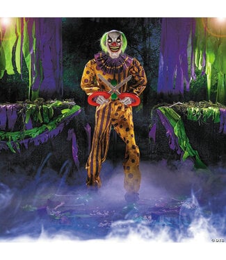 Morris 6 Ft. Animated Light-Up Yellow & Black Snippers the Clown