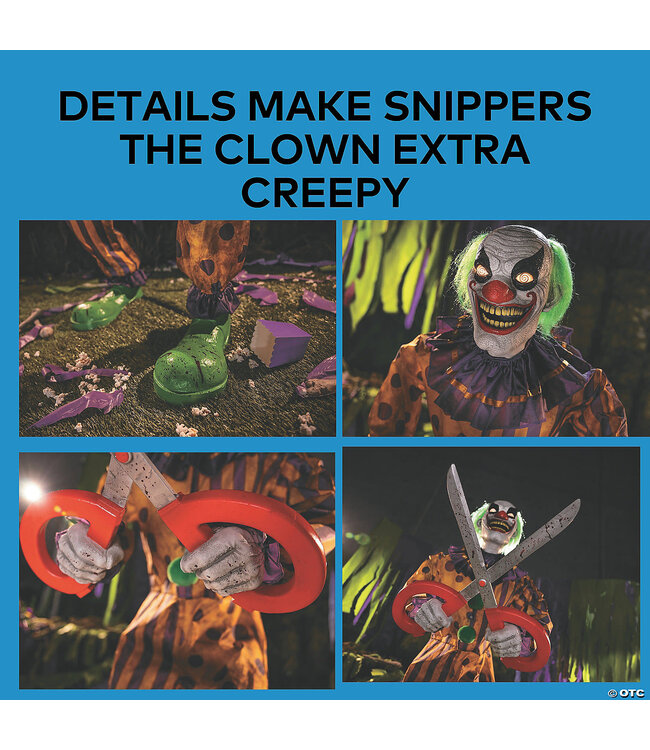 Morris 6 Ft. Animated Light-Up Yellow & Black Snippers the Clown