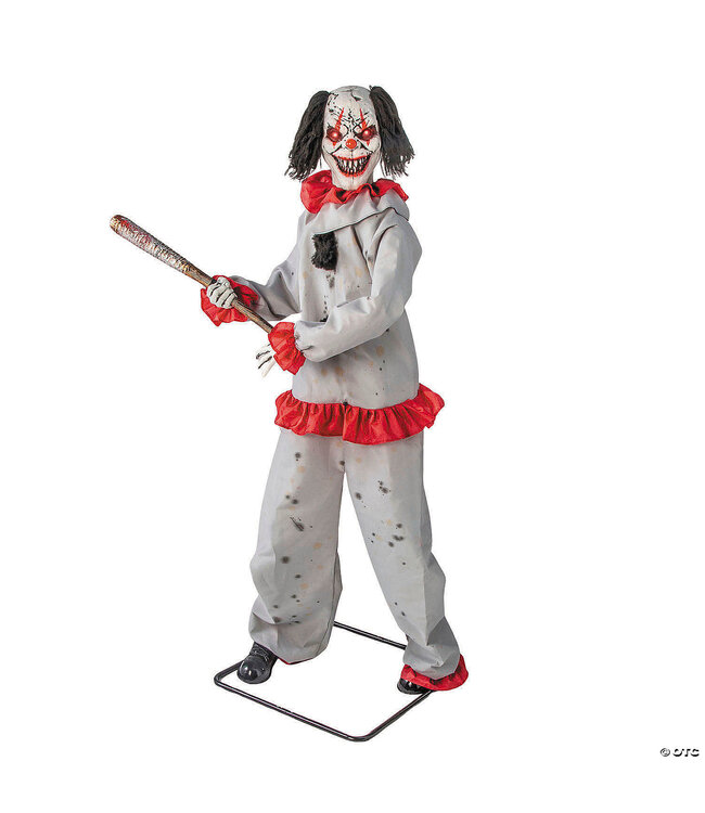 Morris 6 Feet Tall Animated Standing Clown with Baseball Bat