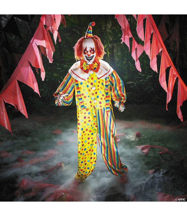 Morris 6 Ft.  Animated Standing Light-Up Multicolor Clown