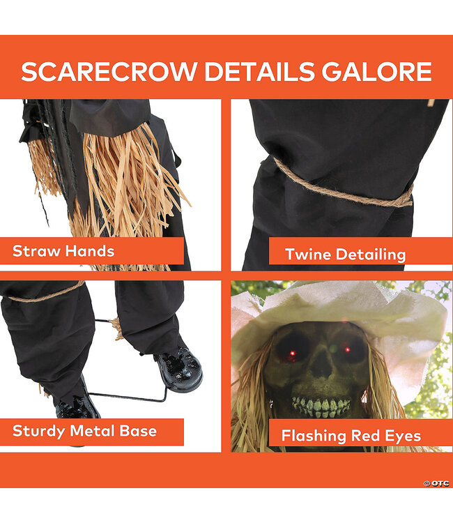 Morris 7 .5 ft Light-Up Lifting Skeleton Scarecrow