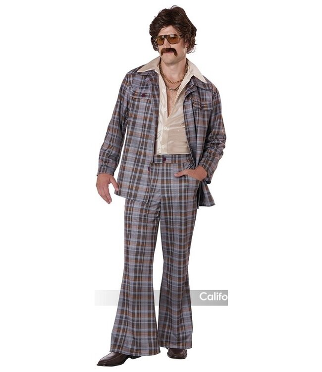 CALIFORNIA COSTUMES 70'S PLAID STALLION LEISURE SUIT
