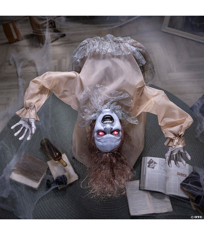 Morris 3.4 ft Animated Life-Size Bent Backwards Creepy Lady