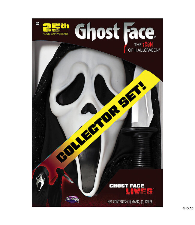 Fun World Scream™ Ghost Face® Costume Mask & Knife 25th Anniversary Collector Box Set
