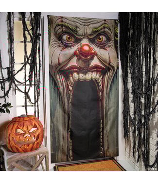 Morris 6.5 ft Carnival Clown Face Entryway Door Curtain