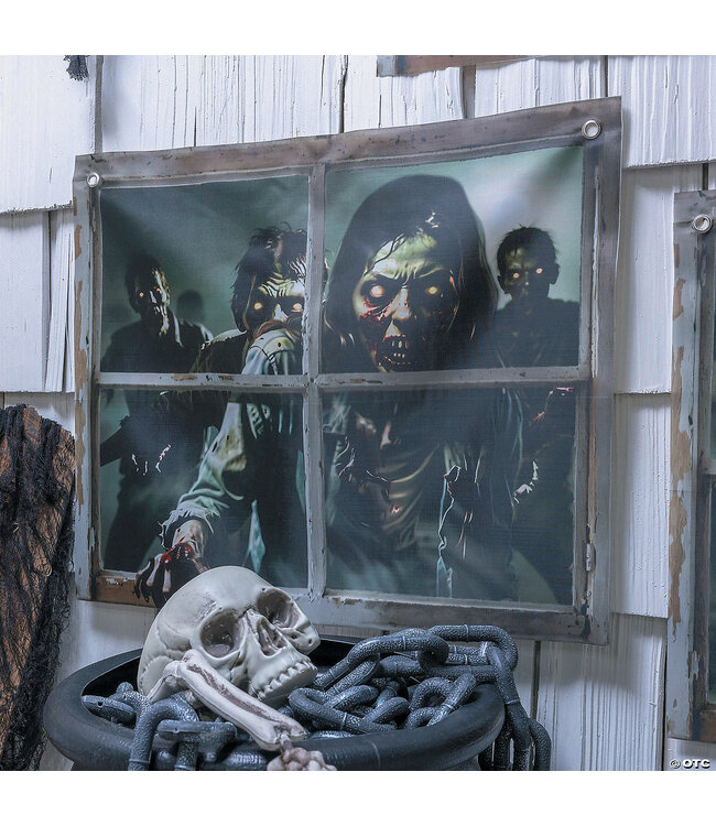 Morris 2 Ft. Zombies in the Window Door Curtain