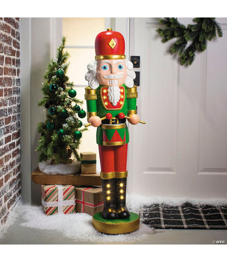 Morris 4 Ft. Light-Up Nutcracker with Drumsticks Christmas Decoration