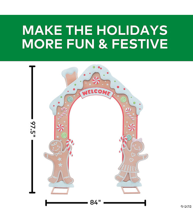 Morris 8 Ft. Gingersnap Iron Archway Christmas Decoration