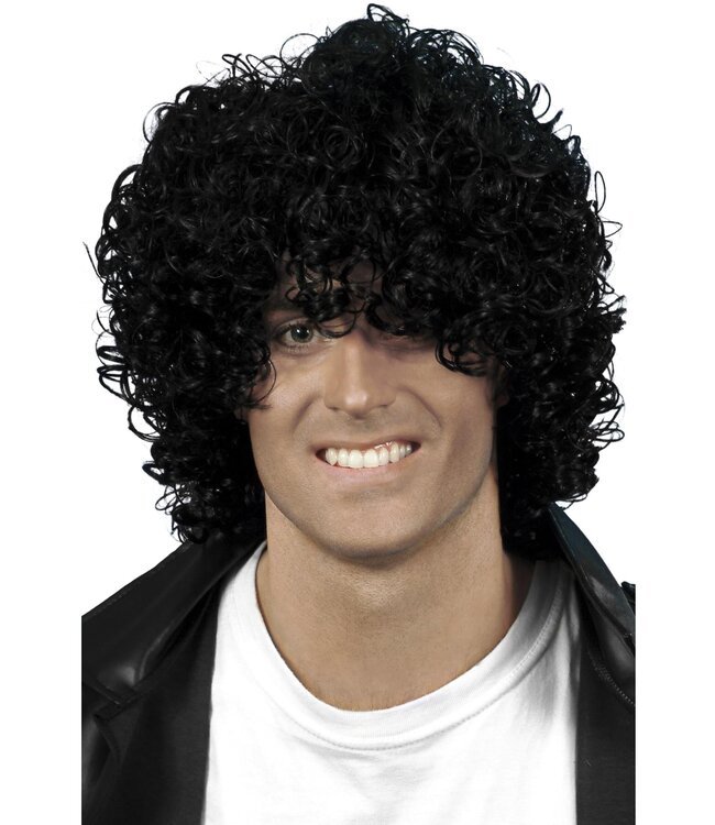 SMIFFY'S Afro Wet Look Wig, Black