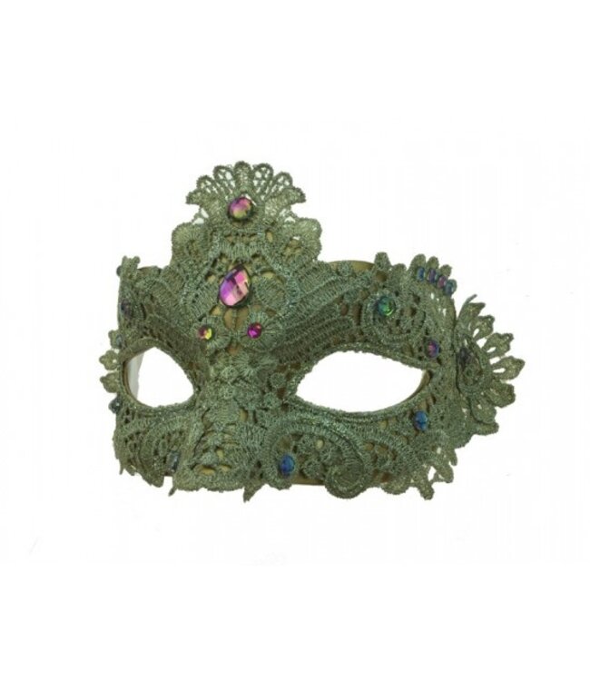 KBW GLOBAL CORP. LACE MASK WITH GEMS GOLD