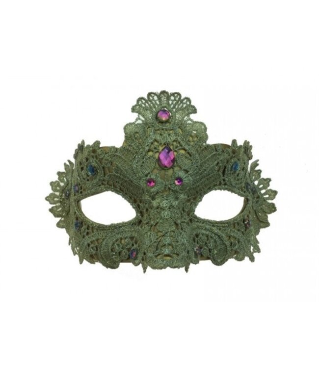 KBW GLOBAL CORP. LACE MASK WITH GEMS GOLD