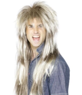 SMIFFY'S 80s Mega Mullet Wig, Blonde & Brown
