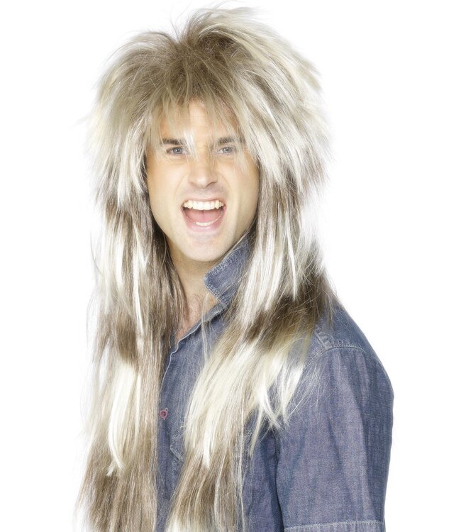 SMIFFY'S 80s Mega Mullet Wig, Blonde & Brown