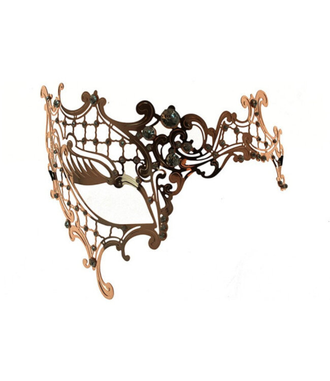 KBW GLOBAL CORP. LACE MASK WITH GEMS ROSE GOLD