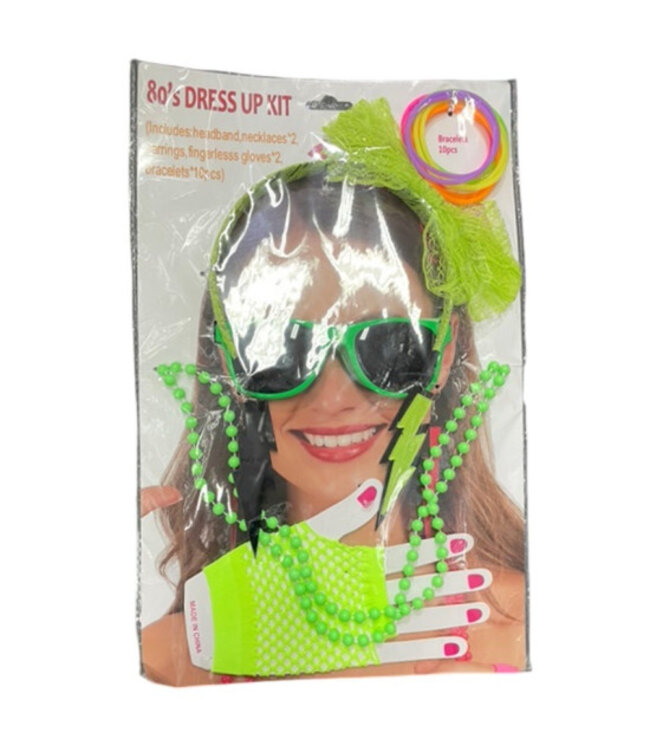 KBW GLOBAL CORP. 1980'S GREEN NEON DRESS UP KIT