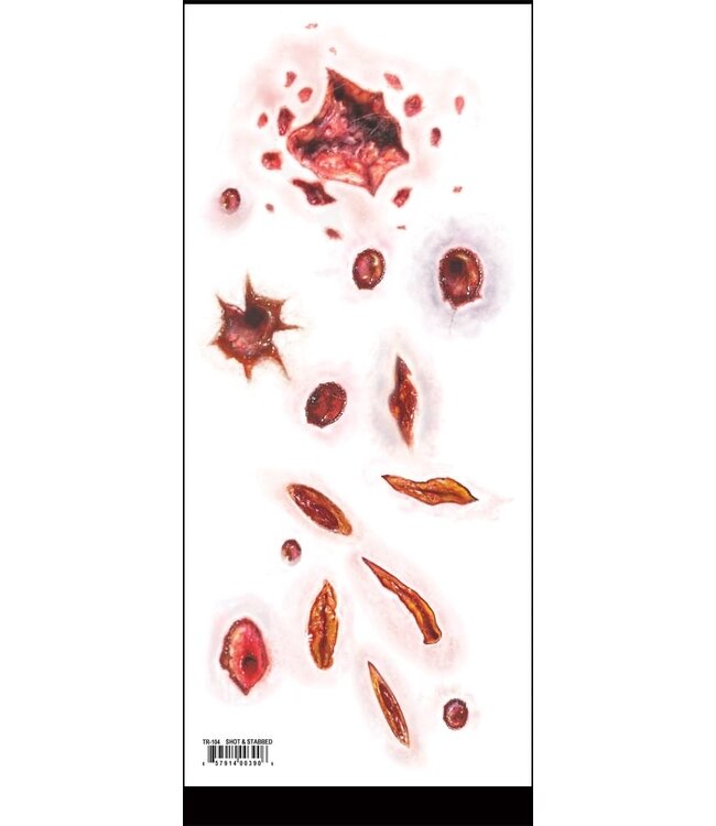 TINSLEY TRANSFERS TRAUMA TAT SHOT & STABBED