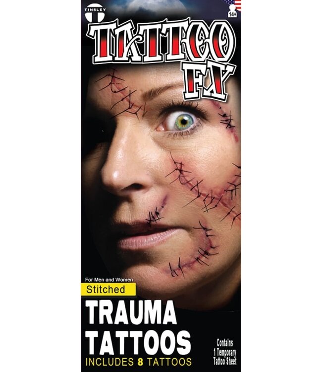 TINSLEY TRANSFERS TRAUMA TAT STITCHED