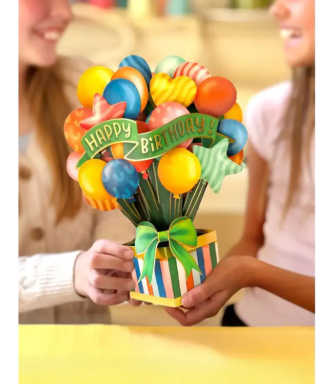 Fresh Cut Paper Birthday Balloons Pop Up Present