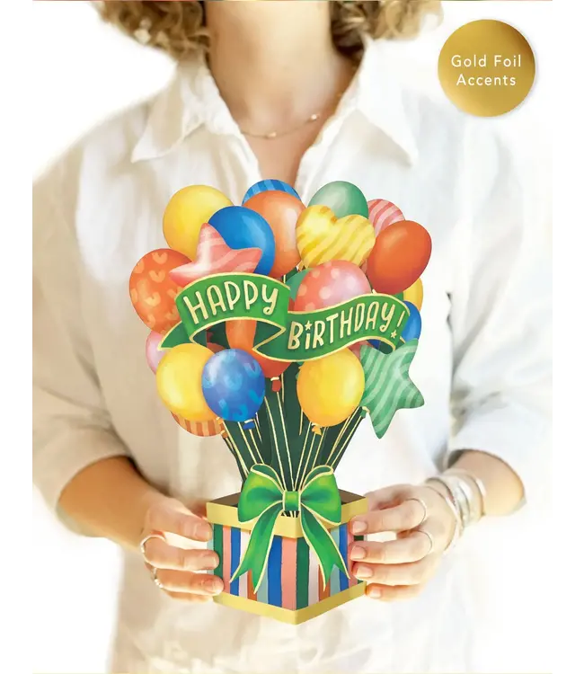 Fresh Cut Paper Birthday Balloons Pop Up Present