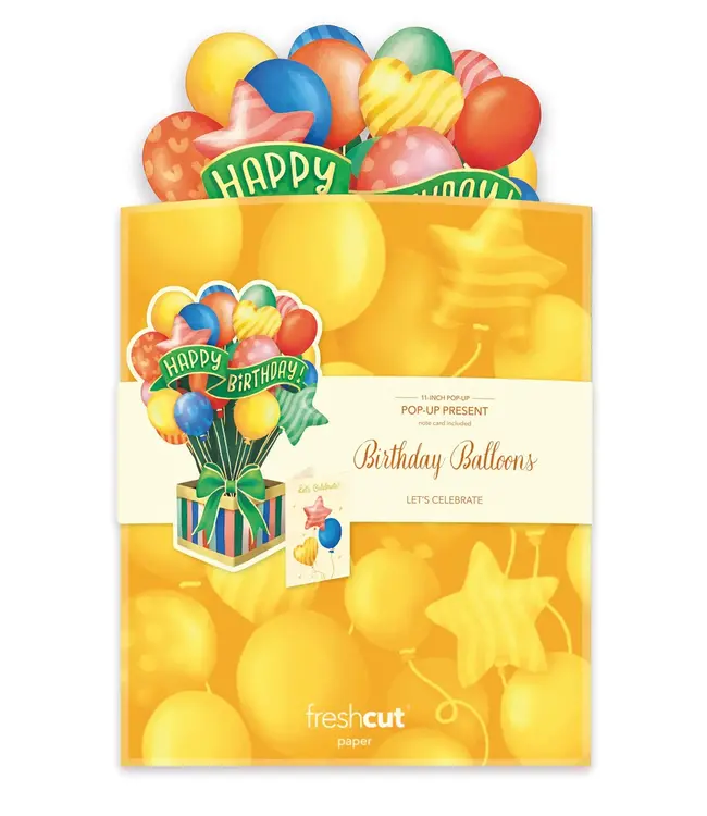 Fresh Cut Paper Birthday Balloons Pop Up Present