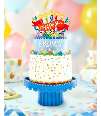 Fresh Cut Paper Confetti Pop Up Birthday Cake