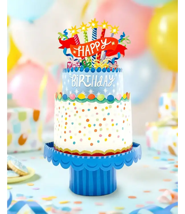 Fresh Cut Paper Confetti Pop Up Birthday Cake