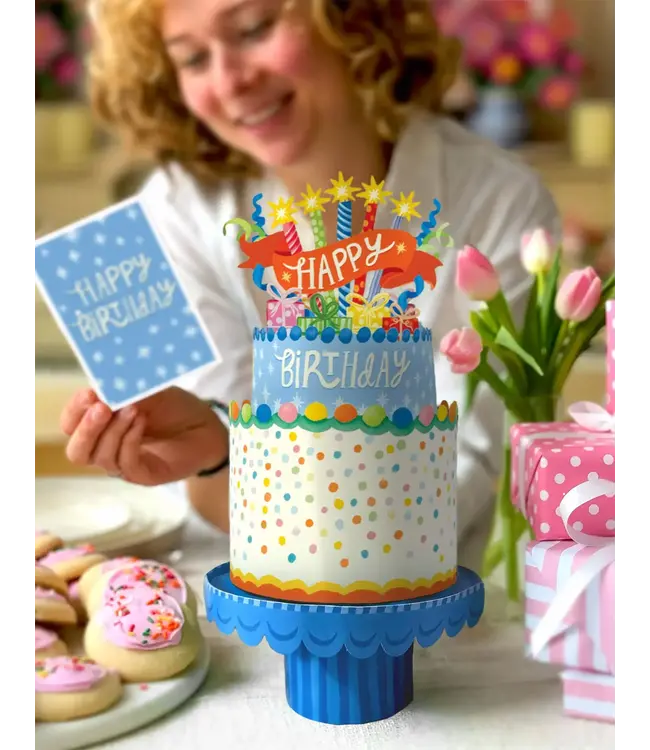Fresh Cut Paper Confetti Pop Up Birthday Cake