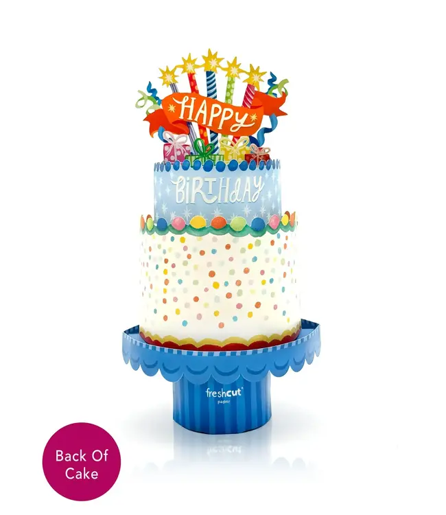 Fresh Cut Paper Confetti Pop Up Birthday Cake