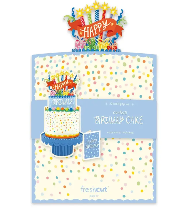 Fresh Cut Paper Confetti Pop Up Birthday Cake
