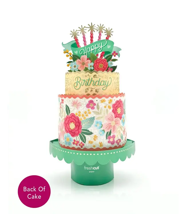 Fresh Cut Paper Blooming Pop Up Birthday Cake