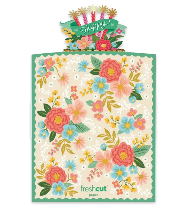 Fresh Cut Paper Blooming Pop Up Birthday Cake