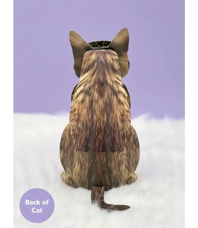 Fresh Cut Paper Brown Tabby Cat Pop-Up Card