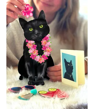 Fresh Cut Paper Black Cat Pop-Up Card